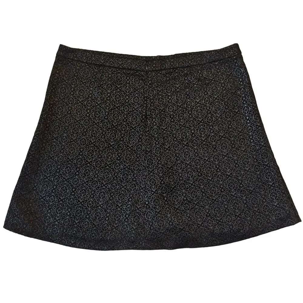 ANN TAYLOR LOFT women's size XXL Black Brocade knee length skirt fully lined